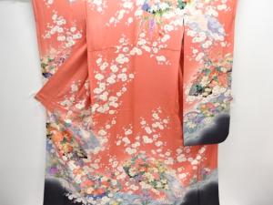 地紙に花鳥模様刺繍振袖・長襦袢セット